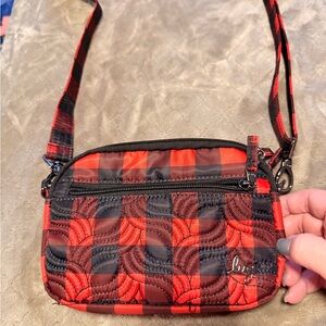 Lug Plaid Red and Black Crossbody Bag